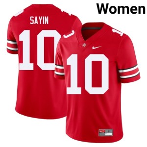 Women #10 NCAA Scarlet The Ohio State Julian Sayin College Football Jersey 410165-370