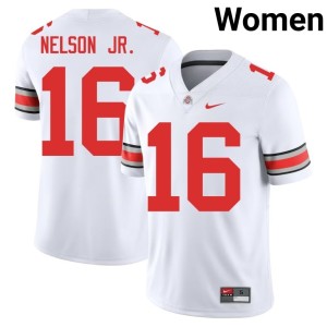 Women Keenan Nelson Jr. White College Football Ohio State #16 High School Jersey 206955-616