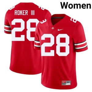 Womens Scarlet College Football The Buckeyes Leroy Roker III #28 Stitched Jerseys 692051-867