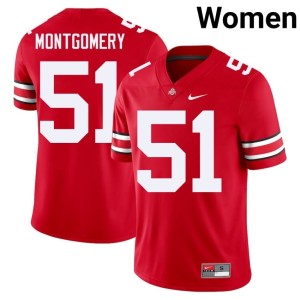 Women Scarlet College Football Stitched Luke Montgomery #51 Ohio State Jerseys 176845-878