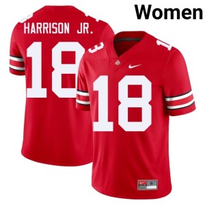 Women's Player Scarlet College Football Marvin Harrison Jr. Go Bucks #18 Jersey 943684-254