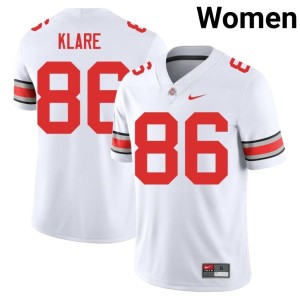 Womens Max Klare #86 College Football Official Ohio State White Jersey 992455-203