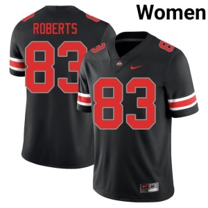 Womens #83 Go Bucks College Football Nate Roberts 2025-26 Blackout Jersey 258381-576