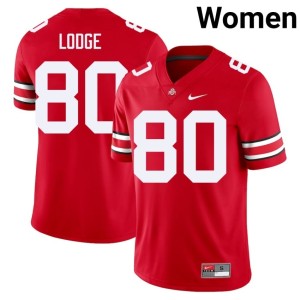 Women's Shawn Lodge University #80 The Fighting Buckeyes Scarlet College Football Jersey 306270-286