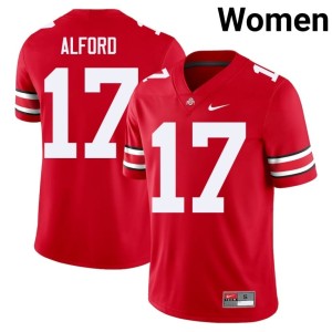 Women's College Football Limited Scarlet #17 Tarvos Alford OSU Jerseys 668938-407