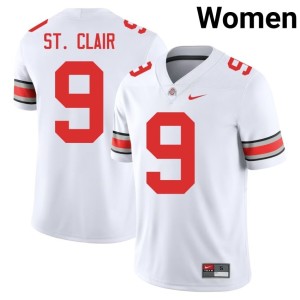 Women #9 Ohio State Tavien St. Clair 2025-26 White College Football Jerseys 739799-540