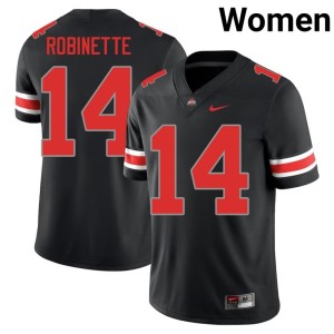 Womens College Football #14 University Trey Robinette Blackout Ohio State Jerseys 907475-917