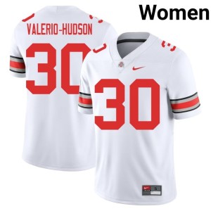 Women's High School #30 Amari Valerio-Hudson Ohio State College Football White Jersey 531955-337