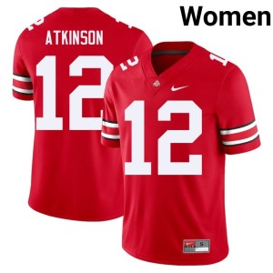 Women The Buckeyes #12 Beau Atkinson Alumni Scarlet College Football Jerseys 731059-468