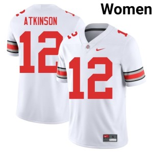 Womens #12 The Buckeyes White College Football Beau Atkinson Player Jersey 722196-626