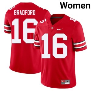 Women's Blaine Bradford Scarlet #16 2025-26 Go Bucks College Football Jerseys 569294-623