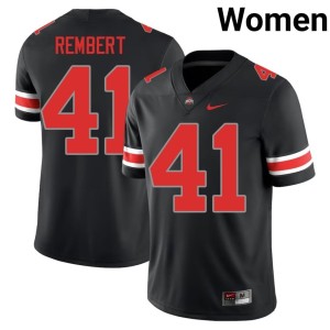 Womens Braxton Rembert High School College Football OSU Buckeyes #41 Blackout Jerseys 388733-598