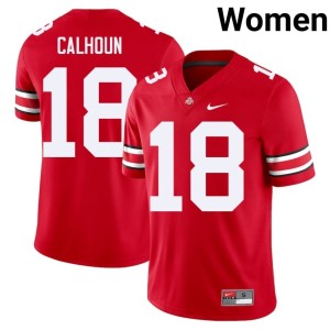 Women's Cam Calhoun The Buckeyes College Football #18 Stitched Scarlet Jersey 152447-366