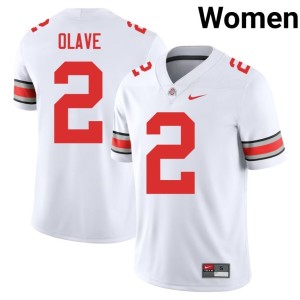 Women College Football #2 Player Chris Olave OSU White Jerseys 132188-563