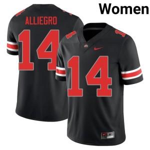 Women Blackout Official #14 Christian Alliegro Ohio State College Football Jersey 797029-871