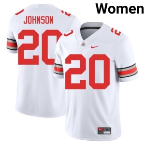 Women's White #20 The Ohio State College Football Stitched Cincere Johnson Jersey 404874-245