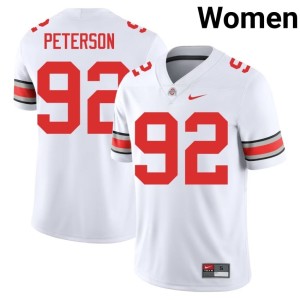 Women Cooper Peterson Go Bucks White College Football #92 Official Jerseys 289779-699