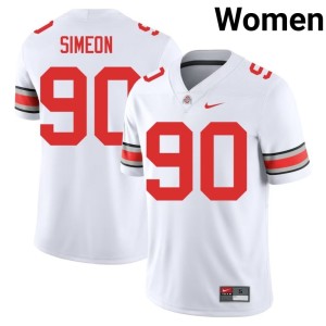 Womens White Damari Simeon OSU Buckeyes #90 College Football Limited Jersey 138316-584