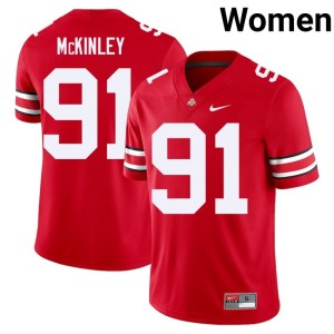 Women Scarlet Darryus McKinley Official #91 The Buckeyes College Football Jersey 625837-835