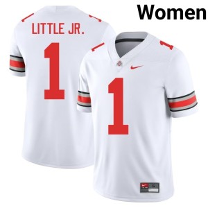 Women Earl Little Jr. College Football White Ohio State Player #1 Jerseys 804682-294
