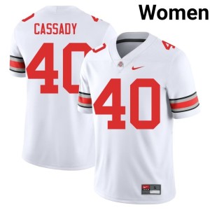 Women #40 White College Football OSU Howard Cassady University Jerseys 276896-310