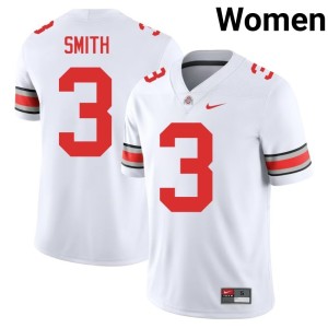 Womens #3 Embroidery Go Bucks James Smith White College Football Jersey 164657-140