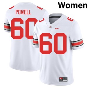 Women's College Football Game Jaxon Powell #60 White Ohio State Jersey 531385-440