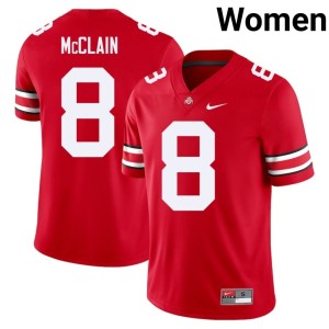 Women #8 Player Jaylen McClain Scarlet Ohio State Buckeyes College Football Jersey 614228-923