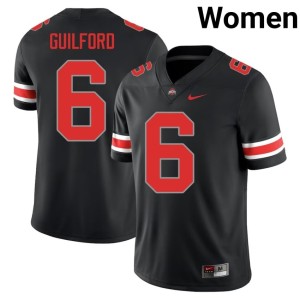 Women's Blackout #6 Go Bucks College Football Replica Jerquaden Guilford Jerseys 104223-941