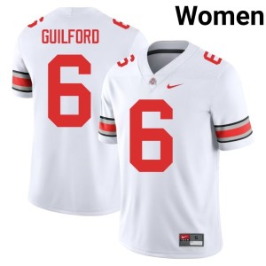 Women Embroidery Ohio State Buckeyes College Football #6 White Jerquaden Guilford Jerseys 819707-133