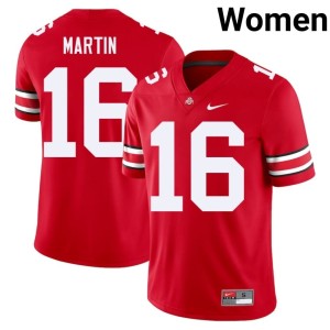 Women College Football #16 Scarlet Game Ohio State Justyn Martin Jersey 870783-647