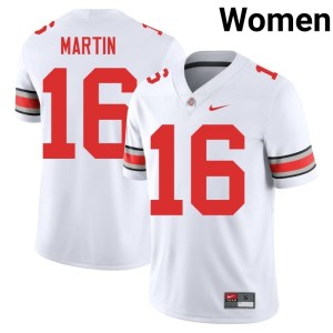 Womens Justyn Martin #16 White Ohio State Buckeyes NCAA College Football Jersey 714081-113
