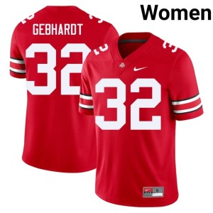 Womens Kaden Gebhardt Scarlet College Football Ohio State Stitched #32 Jersey 433306-971