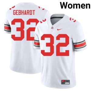 Women's Official College Football Kaden Gebhardt White #32 The Ohio State Jerseys 272045-367