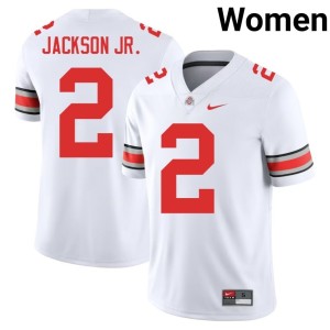 Women's #2 2025-26 Kenyatta Jackson Jr. White The Ohio State College Football Jerseys 275603-898