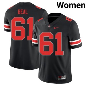 Women Landon Beal Blackout College Football The Fighting Buckeyes #61 Embroidery Jerseys 491157-390