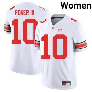 Women's White Limited College Football #10 The Buckeyes Leroy Roker III Jerseys 993662-270