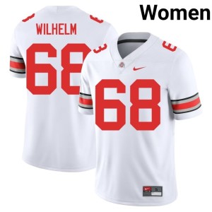 Womens Mason Wilhelm College Football 2025 #68 The Fighting Buckeyes White Jersey 267885-341