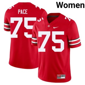 Women's #75 Go Bucks Game Orlando Pace College Football Scarlet Jerseys 289064-194