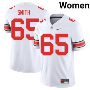 Women White The Buckeyes Tucker Smith Official #65 College Football Jerseys 728141-169