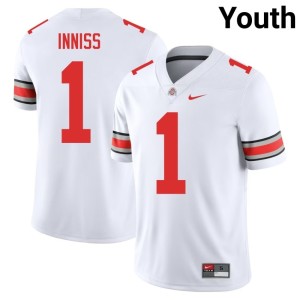 Youth Brandon Inniss 2025 Go Bucks White #1 College Football Jerseys 938037-602