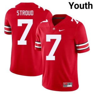 Youth College Football High School #7 C.J. Stroud Scarlet Go Bucks Jersey 329297-548