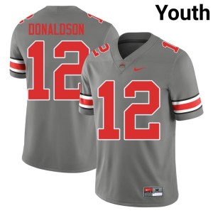 Youth College Football CJ Donaldson Go Bucks NCAA Grey #12 Jerseys 637584-187