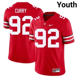 Youth College Football 2025-26 Scarlet OSU #92 Caden Curry Jersey 827954-260
