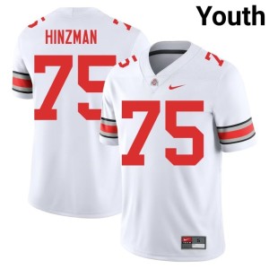 Youth #75 Carson Hinzman College Football Official White The Ohio State Jersey 917966-630