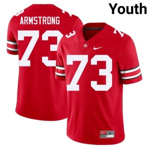 Youth Scarlet Stitched College Football Go Bucks #73 Devontae Armstrong Jersey 218631-449