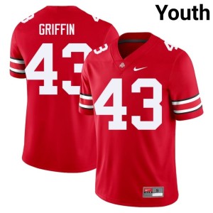 Youth Scarlet Diante Griffin Game College Football #43 Go Bucks Jersey 582797-783