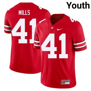 Youth Scarlet #41 Grant Mills Alumni Go Bucks College Football Jersey 156463-190