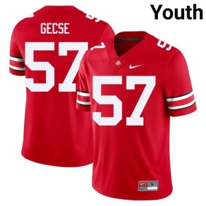 Youth Embroidery #57 College Football Ian Gecse The Fighting Buckeyes Scarlet Jerseys 719313-678