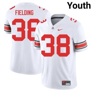 Youth White OSU Buckeyes #38 College Football Jayden Fielding Official Jersey 445578-889